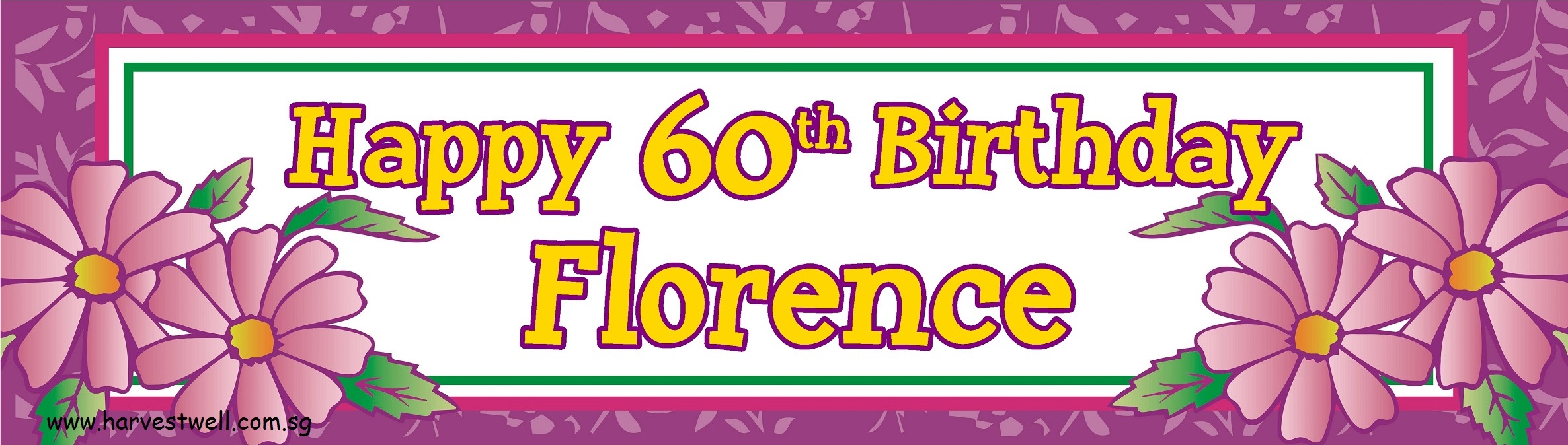Violet Flora Celebration Customized Banner Singapore